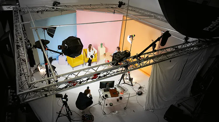 TV-produktion i studio